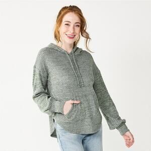 SO Balloon Sleeve Cozy Green Hoodie Size Small NWT Fall Winter